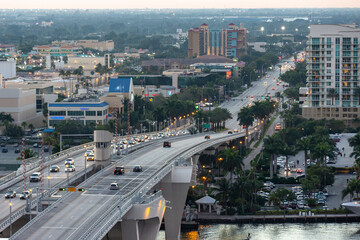 traffic over intercostal bridge in Ft Lauderdale