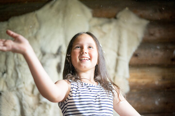 girl in feathers