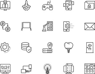 technology vector icon set such as: construction, heat, timer, rocket, form, marker, climate, heart, lightbulb, vlogging, excel, energy, creativity, success, care, tooth, search, privacy, stomatology