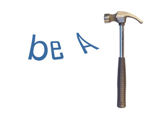 isolated photo of a hand tool - a hammer with the call 