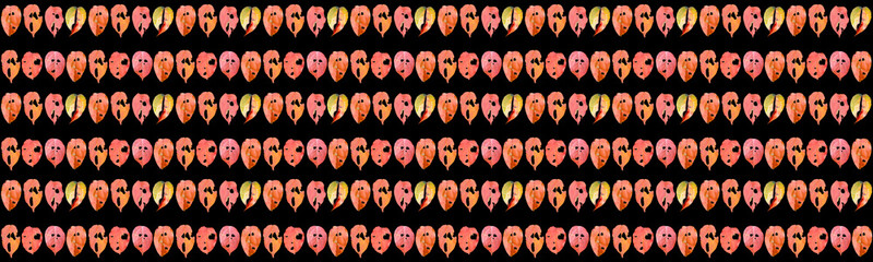 pattern of natural autumn poplar leaves similar to monsters