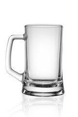 Empty beer glass. Isolated on white background. clipping path.