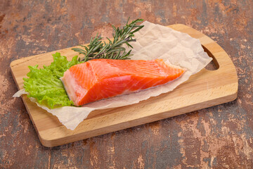 Piece of raw salmon