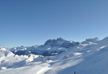 Obraz premium Snow covered mountains in France