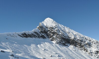 Snow covered mountains in France