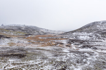 colorful winter landscape on Snæfellsnes peninsula, Iceland
