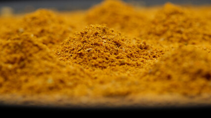 Seasoning spices curry, close up