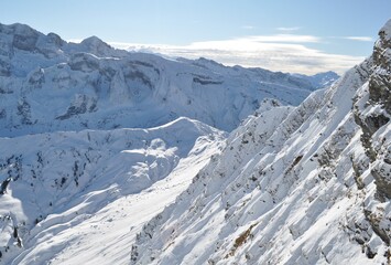 Snow covered mountains in France