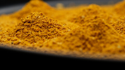 Seasoning spices curry, close up