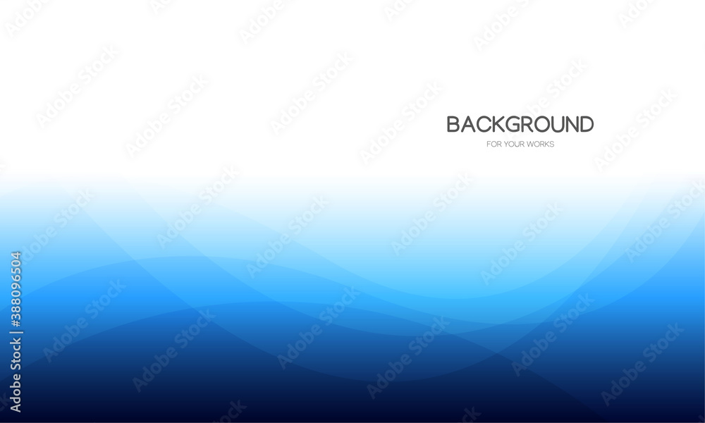 Aufkleber Blue abstract background with wavy lines and shapes.