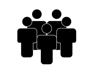 Group of people meeting icon illustration on a white background.
