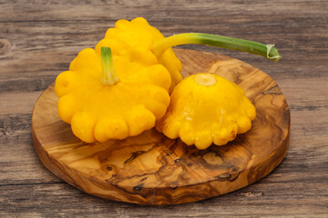 Fresh ripe tasty patisson ready for cooking