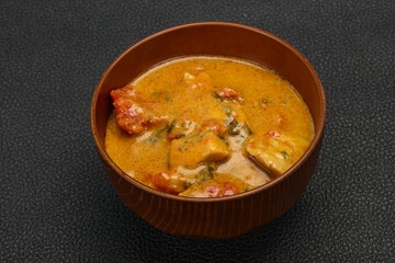 Traditional thai curry chicken soup