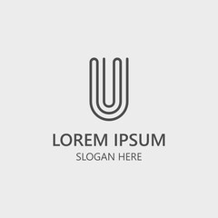 Vector Letter U UU Initial Logo Monogram Template Icon
