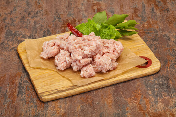 Homemade pork minced meat for cooking