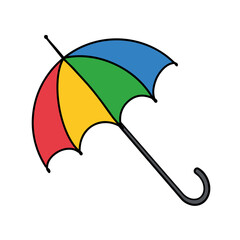 Vector of the autumn umbrella icon from the rain. Fool. Simple illustration. Vector illustration on a white isolated background.