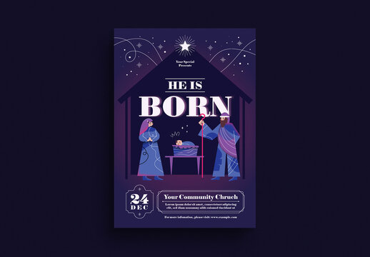 Christmas Church Flyer Layout