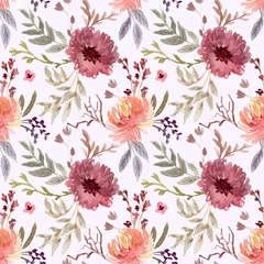 Möbelaufkleber beautiful vintage floral watercolor seamless pattern © tirtafloo