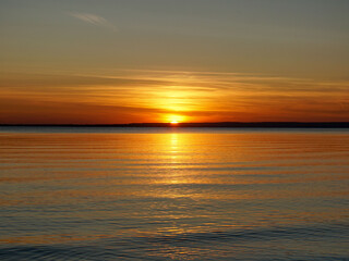 sunset over the river 