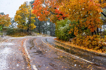 The first snow in Karelia