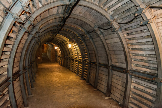 underground tunnels under the old town of Sandomierz in Poland