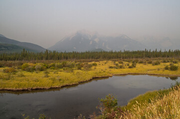 Snaring River on a Heavily Smoky Day