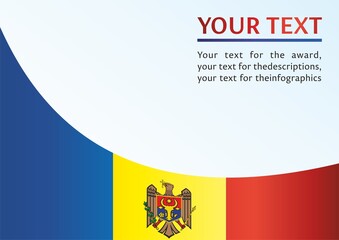 Obraz premium Flag of Moldova, template for the award, an official document with the flag and symbol of Republic of Moldova