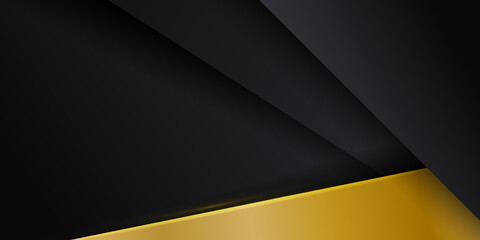 Yellow black abstract geometric triangles background. Vector illustration design for presentation, banner, cover, web, flyer, card, poster, game, texture, slide, magazine, and powerpoint. 