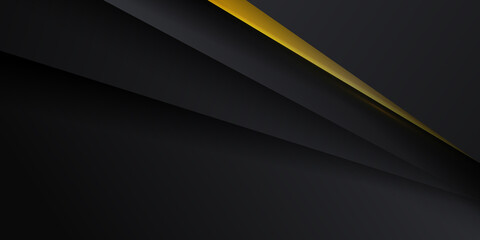 Black yellow abstract presentation background with triangle geometric 3D layers
