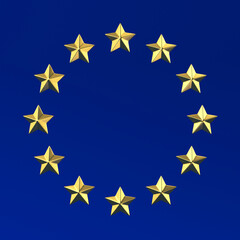 The European Flag stars. 3d illustration 3D render