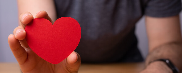 romantic love heart background red symbol valetine in hand