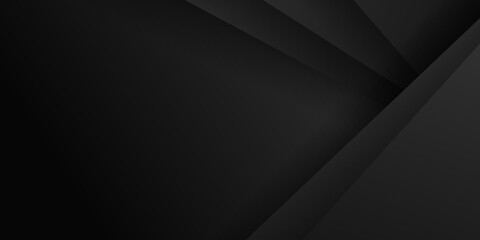 Obraz premium Dark black abstract business background with shadow overlap layers
