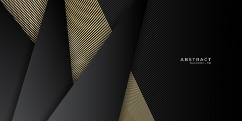 Elegant luxury gold black geometric triangles abstract background
