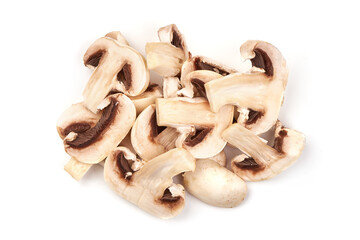 Fresh Champignon mushrooms, isolated on white background