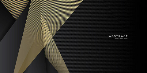 Gold black abstract background with geometric triangles