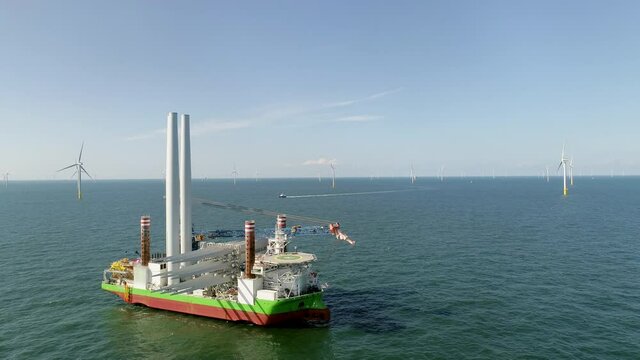 Offshore wind farm in sea