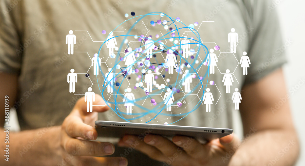 Aufkleber Digital Network and data concept.