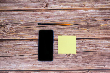 phone, pencil and hello from notes