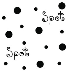 black and white spot and dot repeat pattern and seamless vector