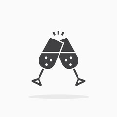 Champagne glasses icon.