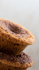 Cookie-brownies on a plate. Delicious cookies filled with brownie. Placed on different backgrounds and shot at different angles to show different characteristics. Perfect for bakeries or restaurants