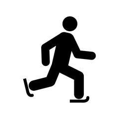 Ice skates icon, logo isolated on white background