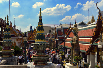 Bangkok, Thailand - Scene at Temple of the Emerald Buddha Grounds