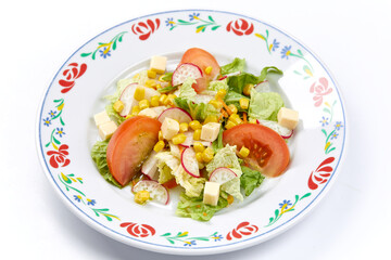 vegetarian salad on the white background