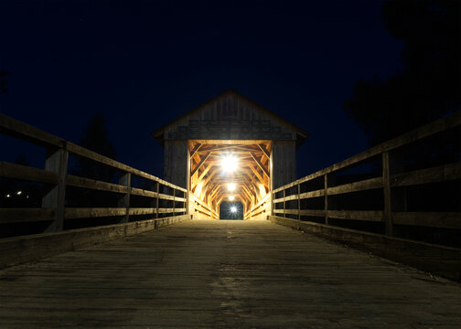 Longexposures In The Night At A Bridge In Jena