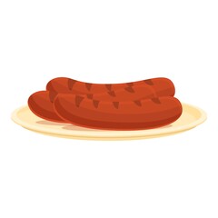 Breakfast grilled sausage icon. Cartoon of breakfast grilled sausage vector icon for web design isolated on white background