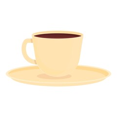 Italian morning coffee cup icon. Cartoon of italian morning coffee cup vector icon for web design isolated on white background