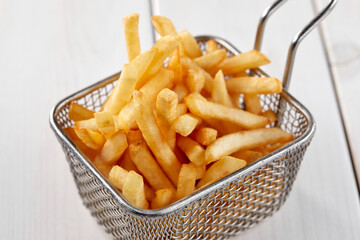 fried french fries in the basket