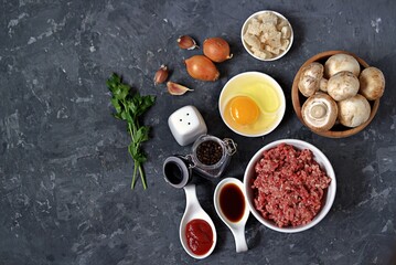 Obraz na płótnie Canvas Ingredients for cooking meatloaf