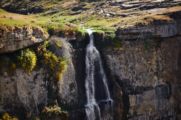 Fototapeta na wymiar Tobot waterfall, Khunzakh waterfalls, natural monument, Dagestan